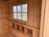 Inside of 6 foot by 4 foot walk in chicken coop with four (4) nesting boxes. 6ft x 4ft. 6x4 Preassembled, Pre-assembled